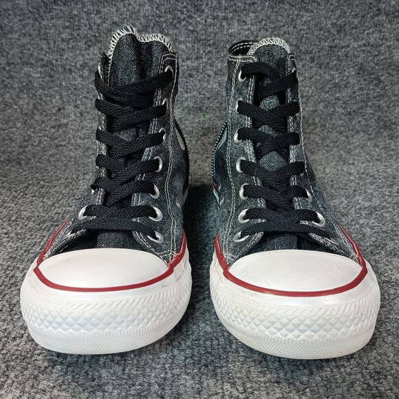 Converse Chuck Taylor Tri Zip Women Size 7 Black Grey Denim Sparkle Wash - Picture 8 of 9